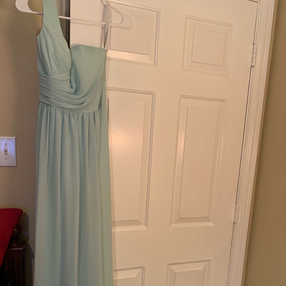 Floor length mint bill levkoff dress